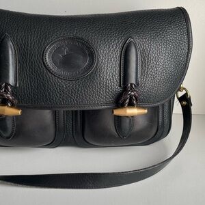 Dooney and Bourke awl Black Leather Outback Double Pocket Toggle Book Bag